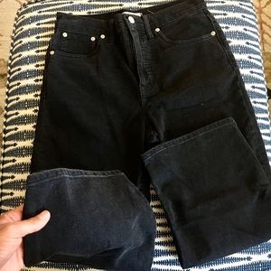 Madewell Emmett Wide-Leg Crop Pants faded black size 28